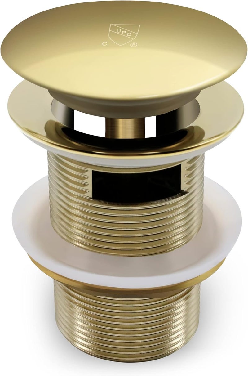 FerdY Pop-up Drain for Freestanding Bathtub, Polished Gold Finish, cUPC Certification, Freestanding Bathtub Drain Stopper - Image 1